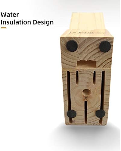 Hooshion Wooden Knife Block Countertop Organizer Kitchen Tool