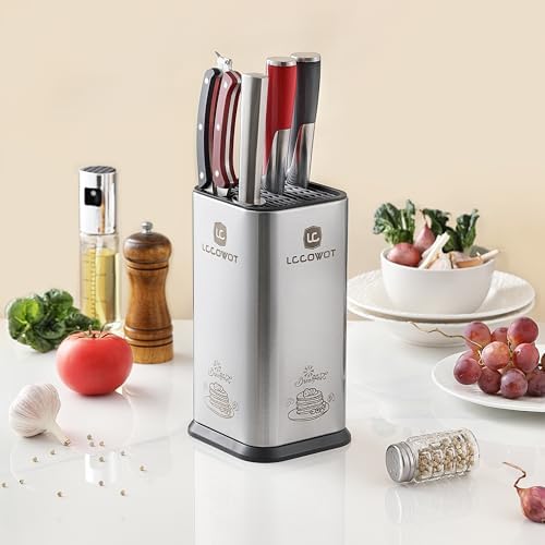 Lccowot Stainless Steel Universal Knife Block