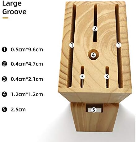 Hooshion Wooden Knife Block Countertop Organizer Kitchen Tool