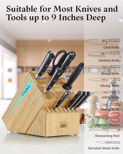 Bamboo Knife Block Holder 25 Slot X-LargeCooks Standard