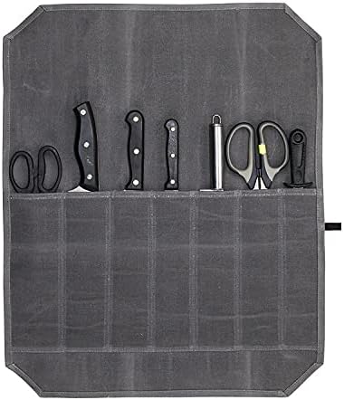 WOEBEGAY Chefs Knife Roll Bag 7 Pockets Water-Resistant Portable KitchenKnife Organizer