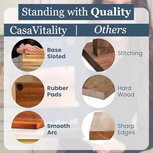 CasaVitality Acacia Magnetic Knife Block