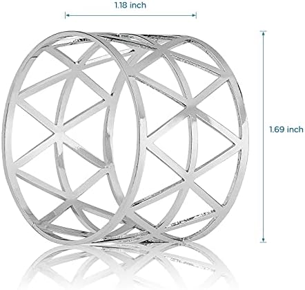 12-Piece Silver Napkin Rings Set for Dining Tables
