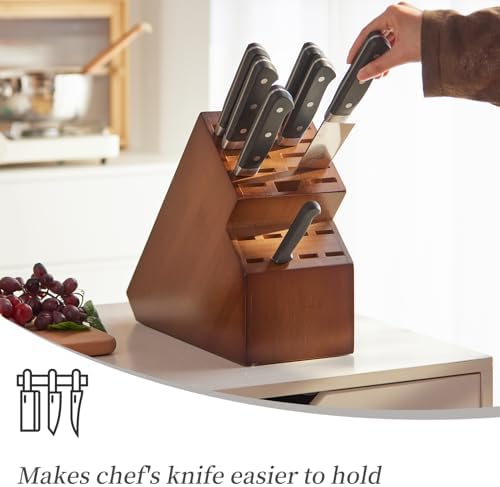 Kitsanery Bamboo Knife Block 19 Slot Organizer Knife Not Included