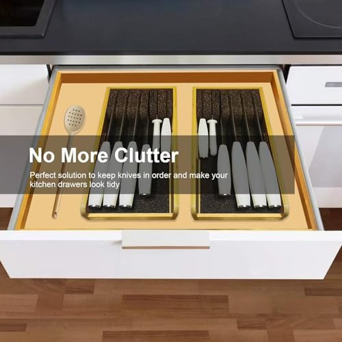 ArtBeek Universal Knife Holder Organizer Kit Bamboo Knives Holder