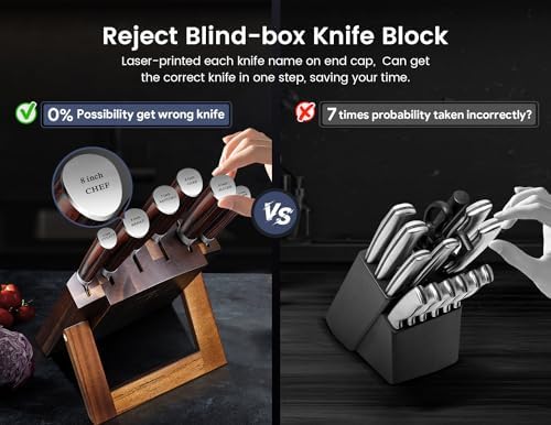 SyokAMI 7-Piece Japanese-Style Knife Set with Magnetic Acacia Block