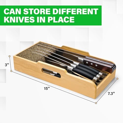 Bamboo Knife Organizer