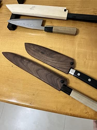 Handmade Natural Black Walnut Wood Santoku Knife Sheath 7 inch 1