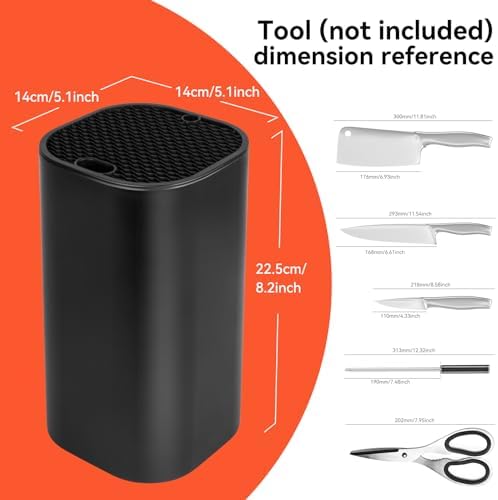 Large-Capacity Knife Block with Slots for Easy Storage