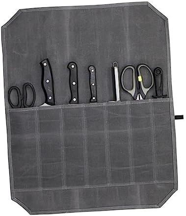 KICHOUSE Canvas Knife Storage Bag for Chef Knives and Cutlery