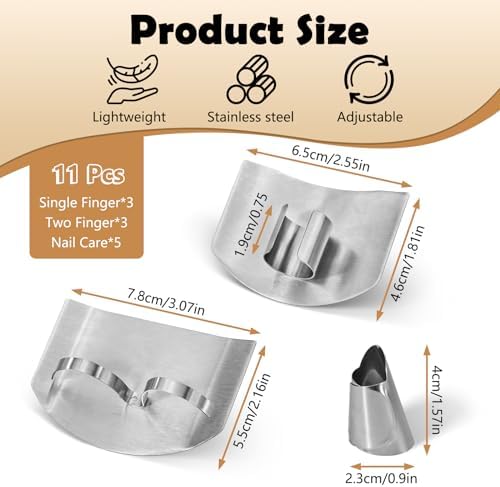 Stainless Steel Finger Guards Set for Cooking Safety