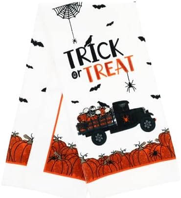 Modern Farmhouse Halloween Kitchen Towel Set with Pot Holders Oven Mitt