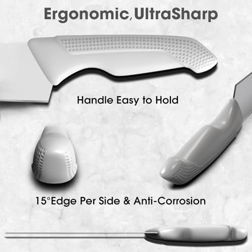 Premium 14-Piece Stainless Steel Knife Set With Block Sharpener Dishwasher Safe