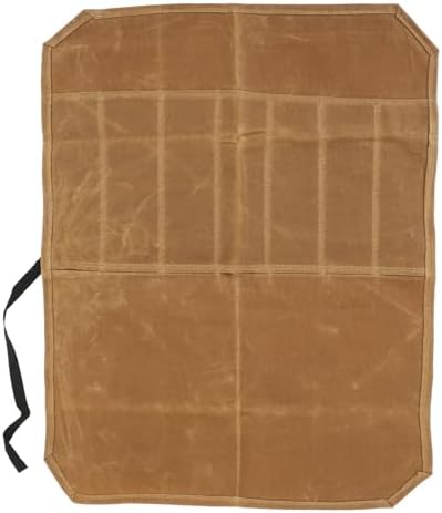 Lizealucky Chef Knife Roll Bag Portable 7 Slots Khaki