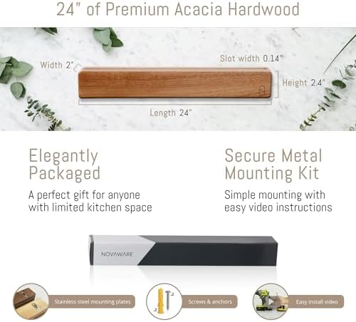 Premium 24 Magnetic Knife Holder with Double Storage Charming Design