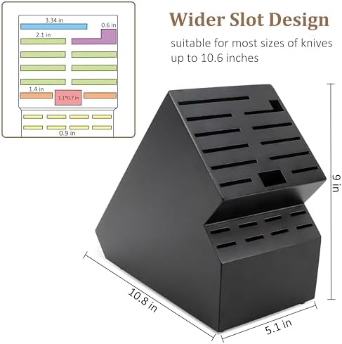 20 Slot Acacia Wood Kitchen Knife Block Organizer