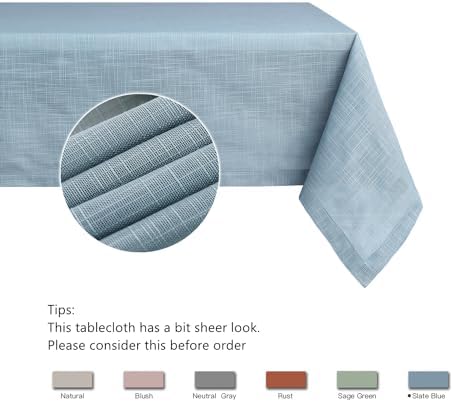 Maxmill Lux Faux Linen Tablecloth for Dining
