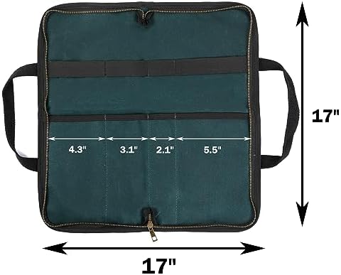 Kaaltisy Chefs Knife Bag - 16OZ Waxed Canvas Knife Holder with 4 Slots