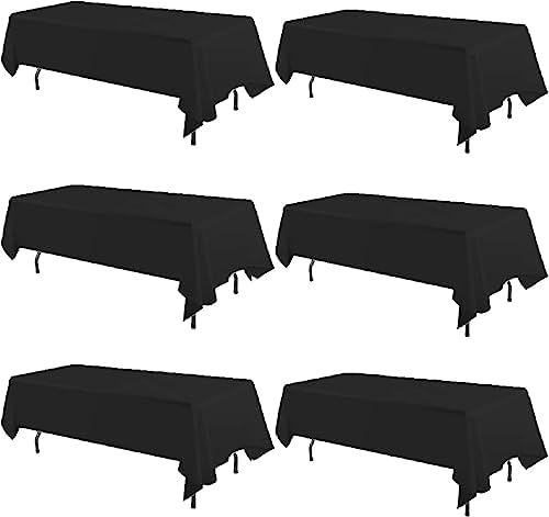 6 Pack Black Tablecloth Set