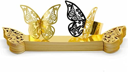 Lavandi Elegant 3D Butterfly Napkin Ring Set