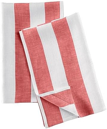 Solino Handcrafted Kitchen Towels Set of 2 Cabana Stripe 17x26 Inch