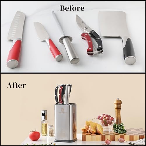 Lccowot Stainless Steel Universal Knife Block