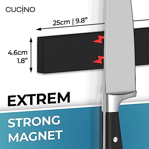 CUCINO Magnetic Knife Holder Wall Mount No Drilling Required