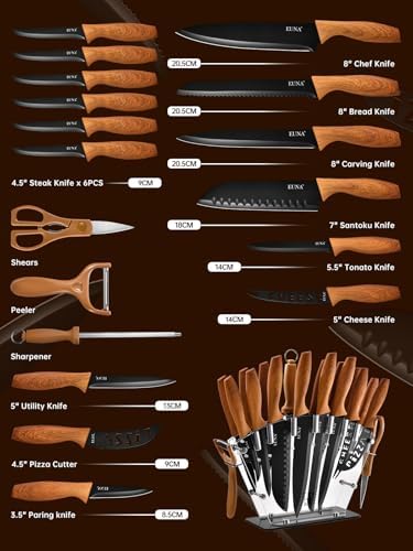 EUNA Premium Knives Set for a Sharp Rust-Resistant Edge