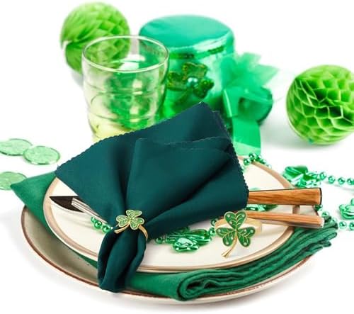 St Patricks Day Shamrock Napkin Rings Set of 12
