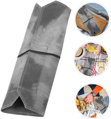 Kisangel Waxed Canvas Kitchen Knife Storage Bag Outdoor Picnic Organizer