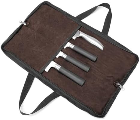 QEES Knife Roll Bag with 4 Slots and Handle