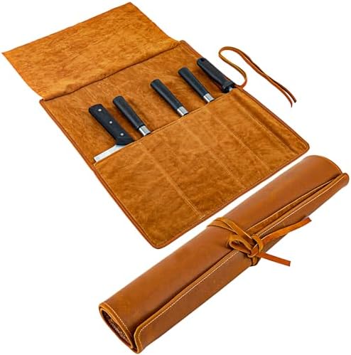 Genuine Leather Knife Roll for Chefs High-Quality Storage