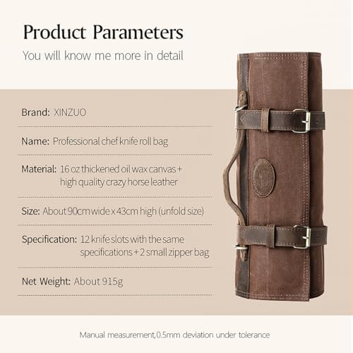 Premium Chef Knife Roll Bag - Durable Stylish by XINZUO
