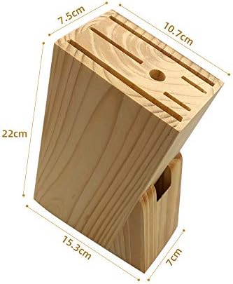 Hooshion Wooden Knife Block Countertop Organizer Kitchen Tool