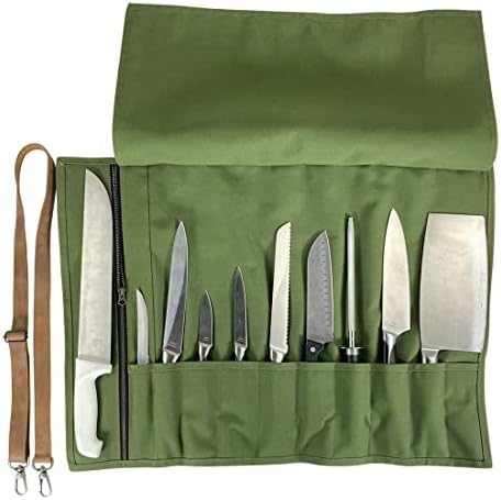 Stylish Knives Holder with 10 Pockets and Adjustable Shoulder Strap