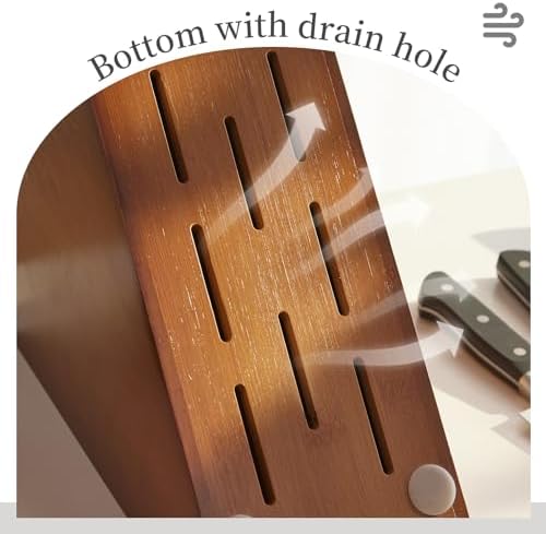 Kitsanery Bamboo Knife Block 19 Slot Organizer Knife Not Included