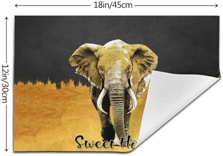 Elephant Placemats Set of 4 Black Gold Table Mats