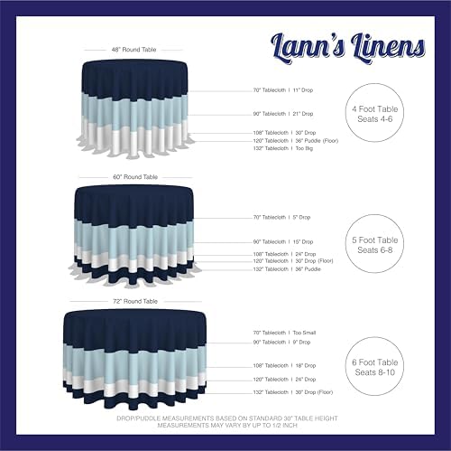 108 Premium Round Tablecloth - Stain-Resistant and Durable