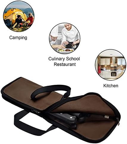 QEES Knife Roll Bag with 4 Slots and Handle