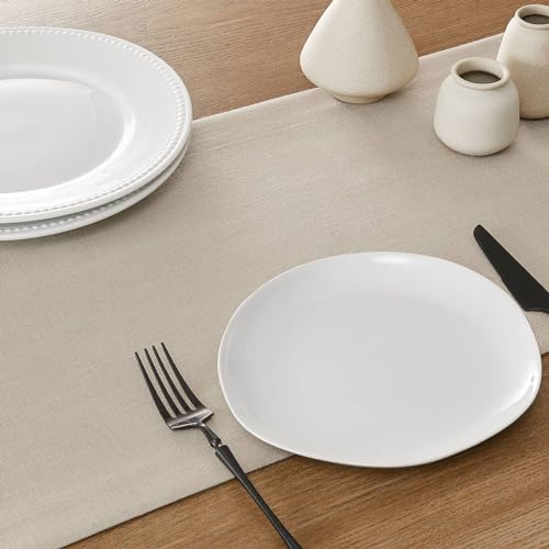 ZeeMart 14x36 Linen Border Table Runner with Tyne Farmhouse Style