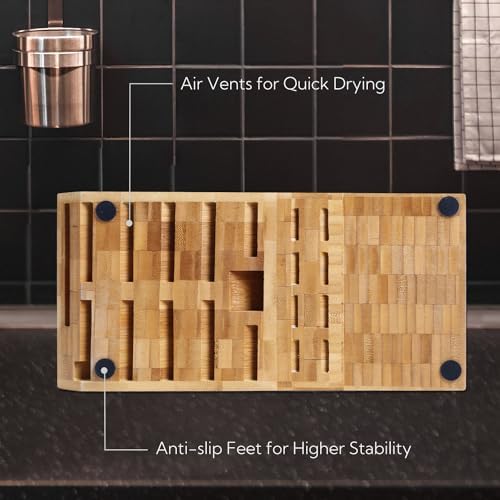 20 Slot Bamboo Knife Block
