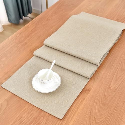 Nacuci Farmhouse Rustic Beige Table Runner 72 Inches Long