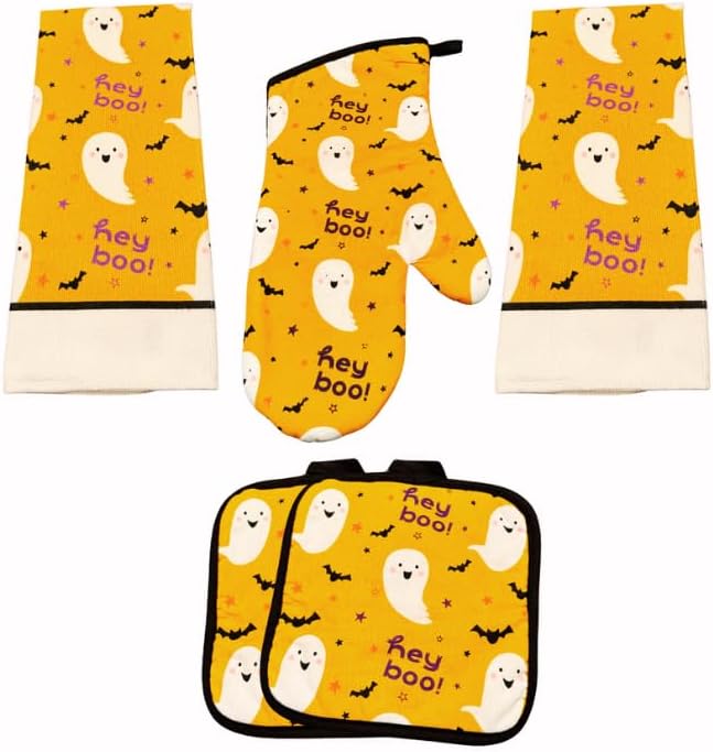 Glowing Halloween Kitchen Hand Dish Towel Set 2x