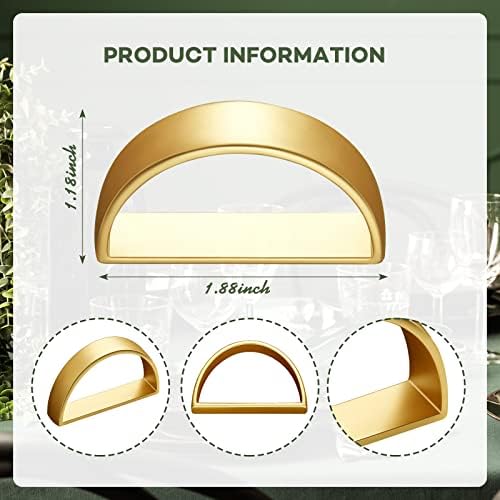 Stainless Steel Gold Napkin Rings 40 Pieces Buckle for Dinner Parties
