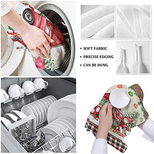 ZOE GARDEN Farmhouse Snowman Kitchen Towels 4-Piece Set