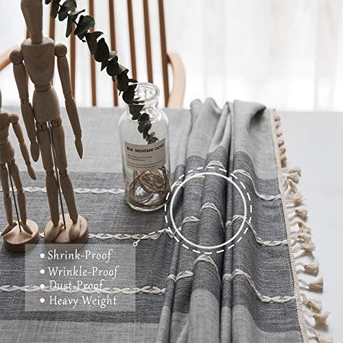 TEWENE Premium Linen Tablecloth 55x102 Gray 1