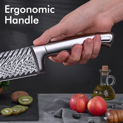 AsterCook Premium German Stainless Steel 15-Piece Knife Set with Built-In Sharpener