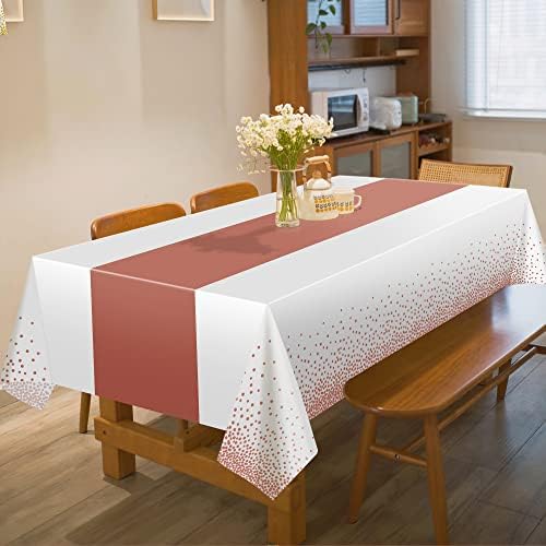 OHOME 8-Pack Disposable Plastic Table Cloths for Parties Elegant Design