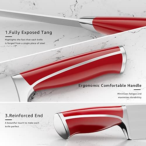 Emojoy 15-Piece Knife Set Red