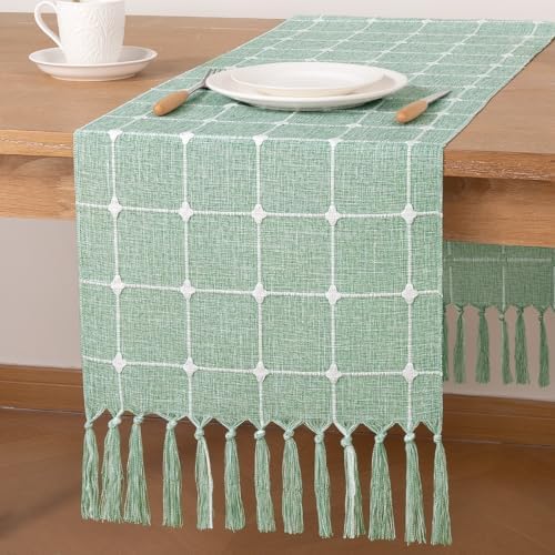 DeZerlor Premium Linen Boho Table Runner